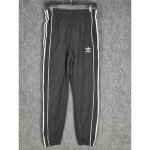 Adidas Men's Black Track Pants Joggers White Stripes Zip Pockets‎ Size M Classic